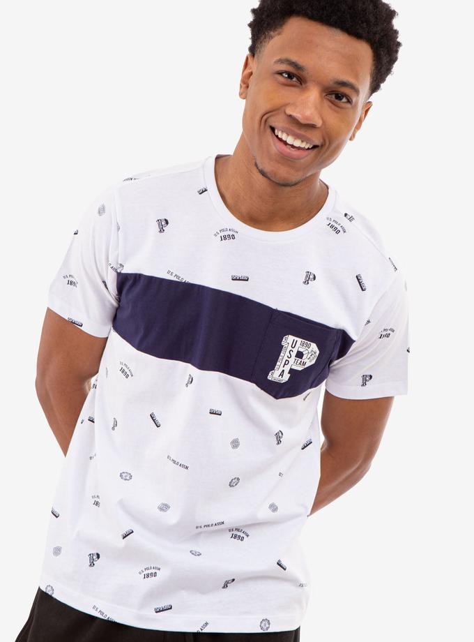 ALLOVER USPA PRINT T-SHIRT WITH CHEST POCKET On Sale