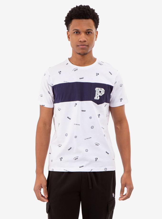 ALLOVER USPA PRINT T-SHIRT WITH CHEST POCKET On Sale