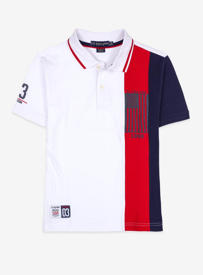 BOYS USPA FLAG VERTICAL STRIPE POLO SHIRT Best Buy