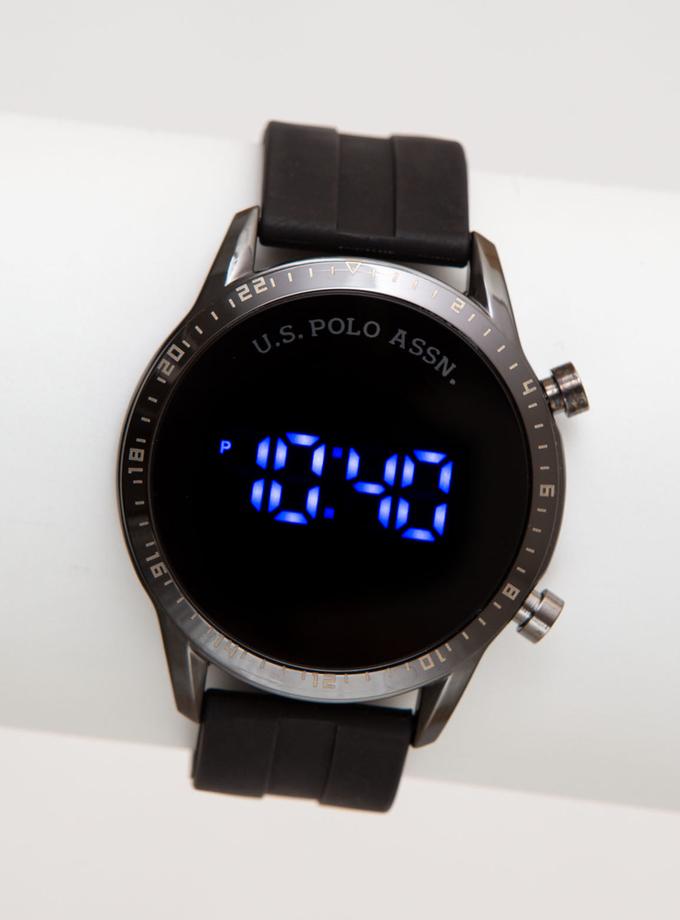 MEN'S USPA BLACK STRAP LED WATCH Same Day Delivery