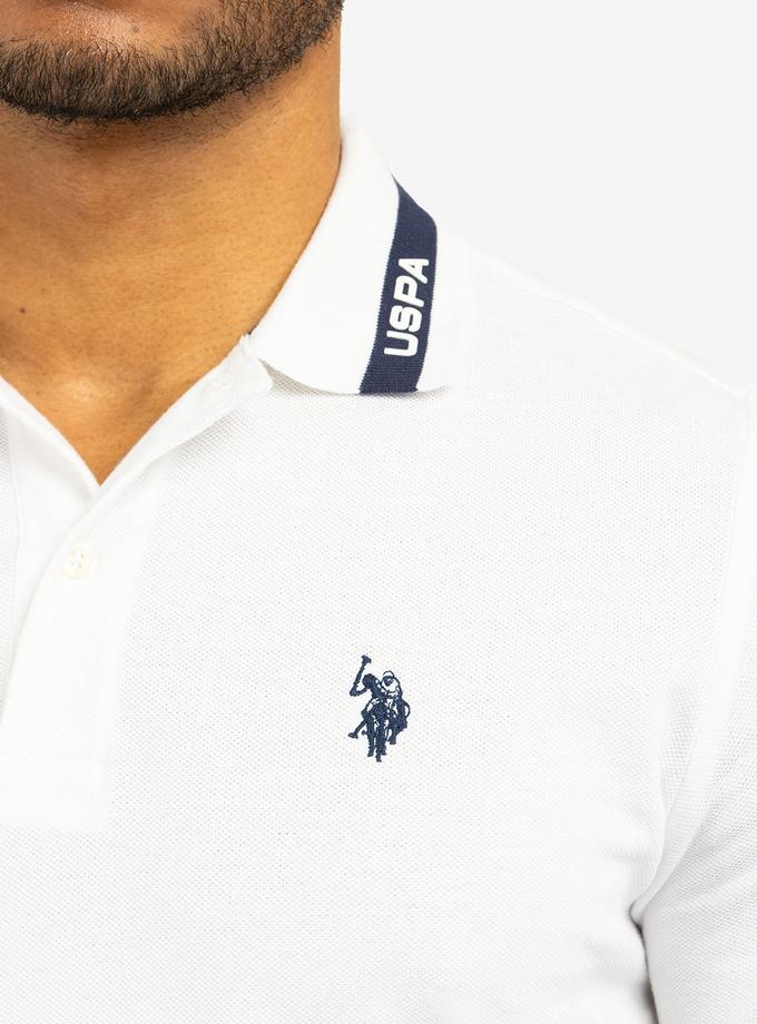 PIQUE POLO SHIRT WITH TIPPED COLLAR AND USPA PRINT New Arrival