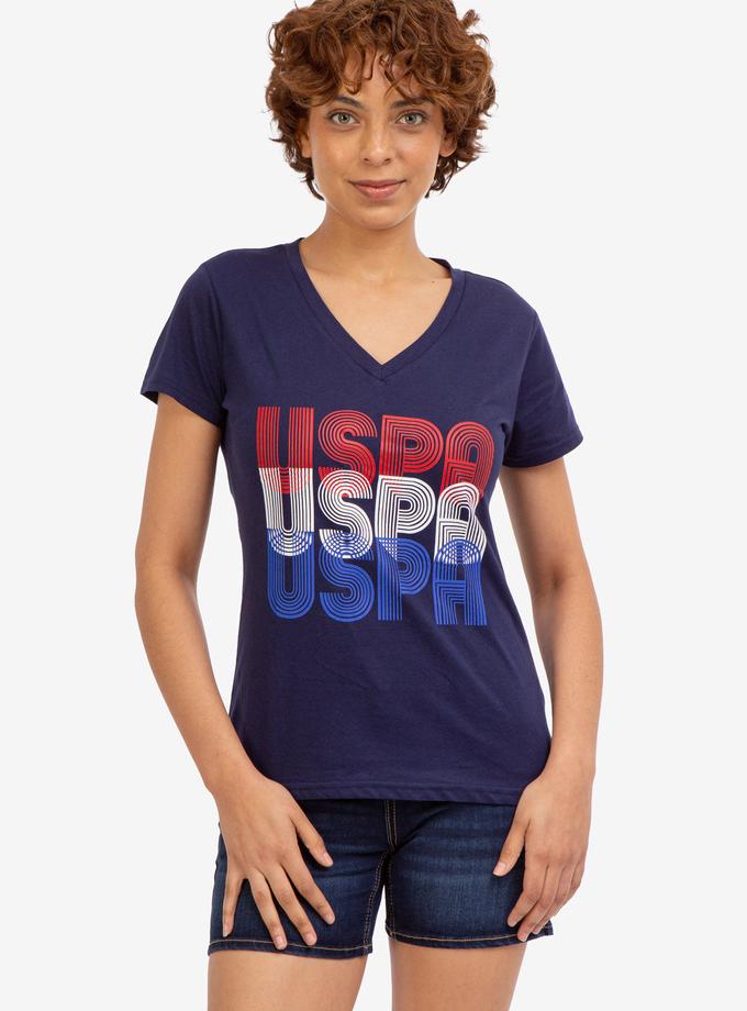 RETRO USPA V-NECK T-SHIRT For Sale