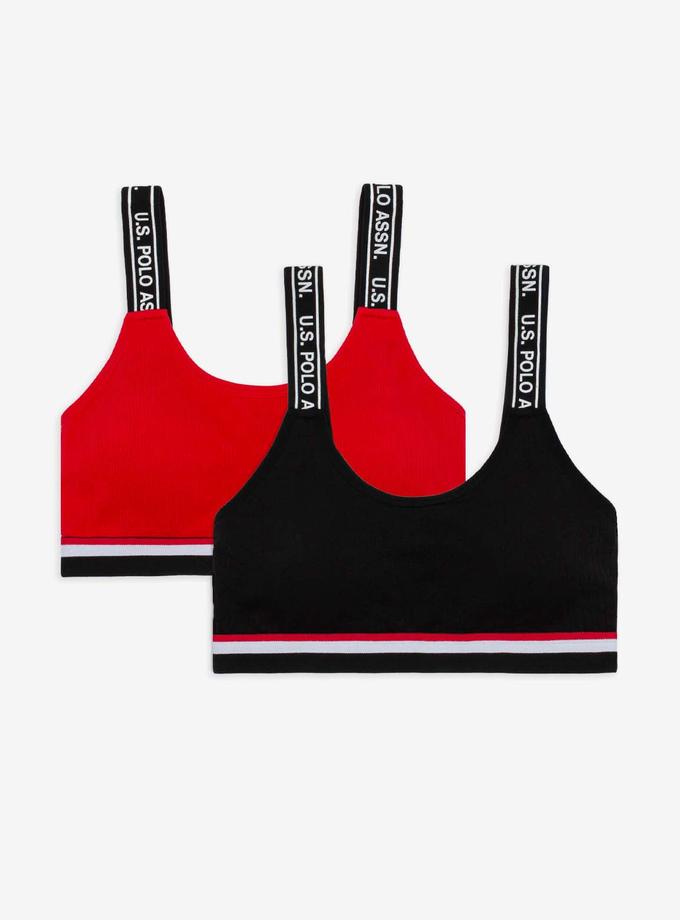 USPA 2 PACK RIBBED BRALETTES WITH REMOVEABLE PADS On Sale