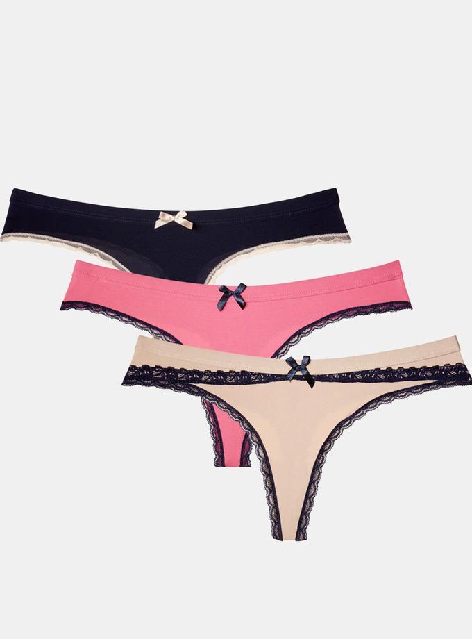 USPA 3 PACK LACE TRIM THONG On Sale