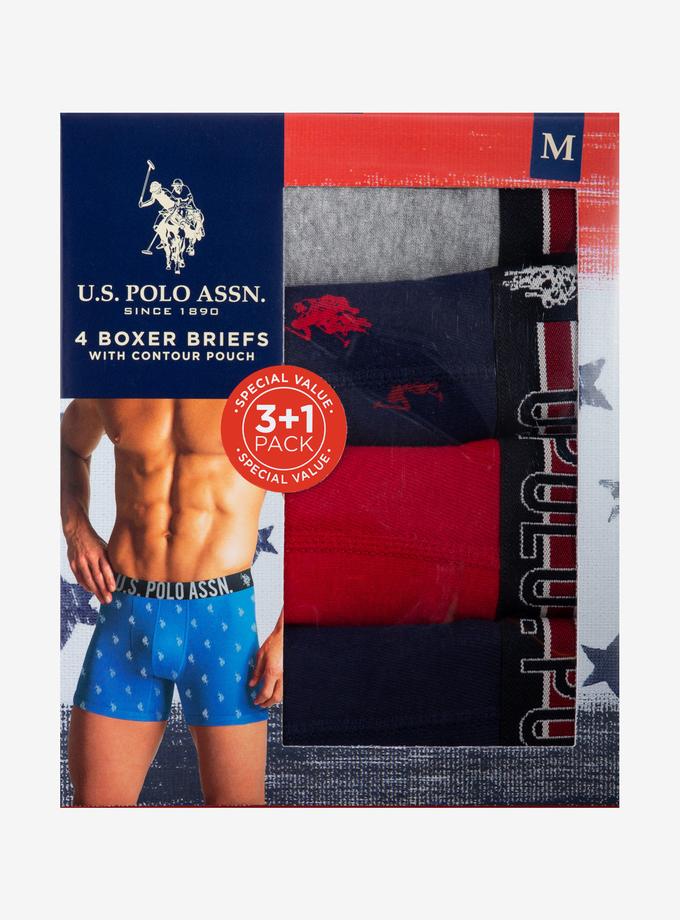 USPA 4 PACK COTTON BOXER BRIEFS Free shipping