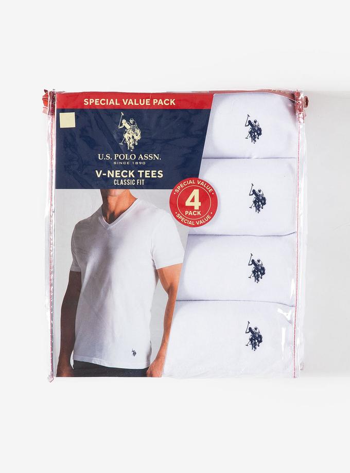 USPA 4 PACK COTTON JERSEY V-NECK T-SHIRTS Best Seller