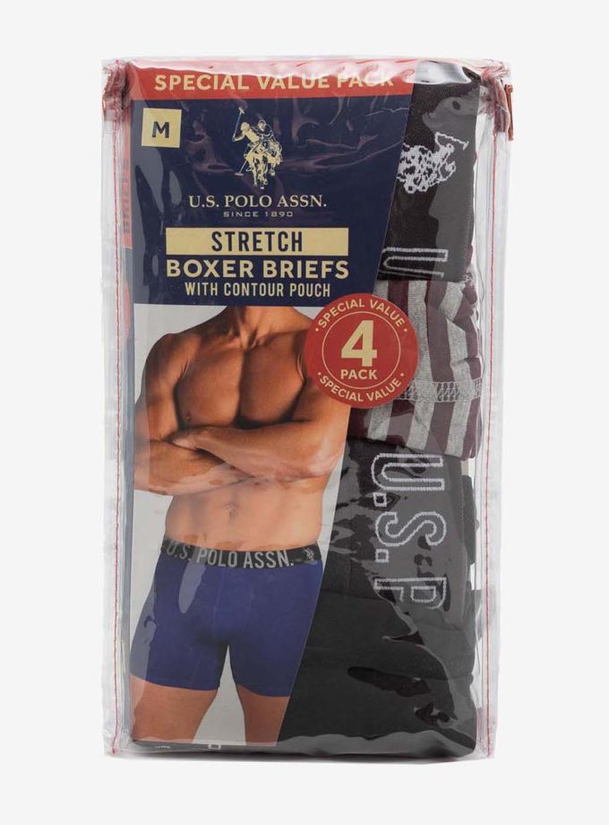 USPA 4PK STRETCH BOXER BRIEFS High Quality