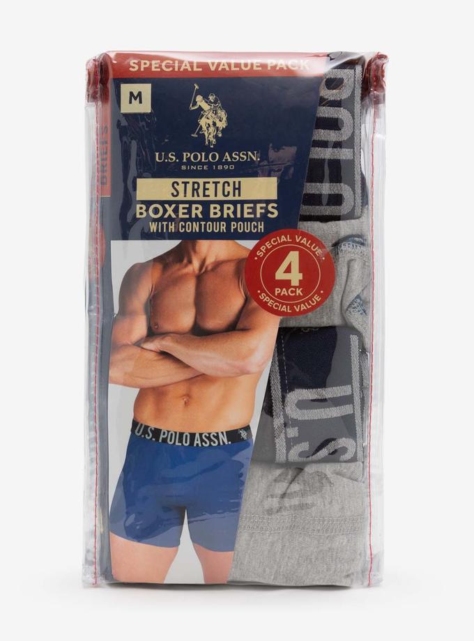 USPA 4PK STRETCH BOXER BRIEFS High Quality