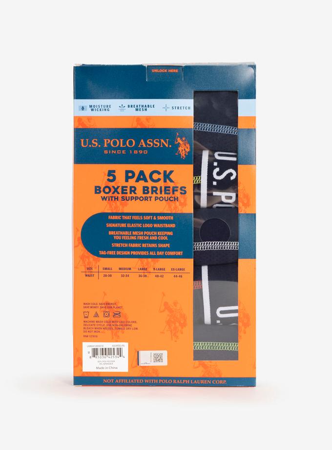 USPA 5 PACK STRETCH BOXER BRIEFS Same Day Delivery