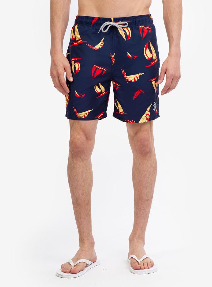 USPA 7" SAILBOAT PRINT SWIM TRUNKS New Arrival