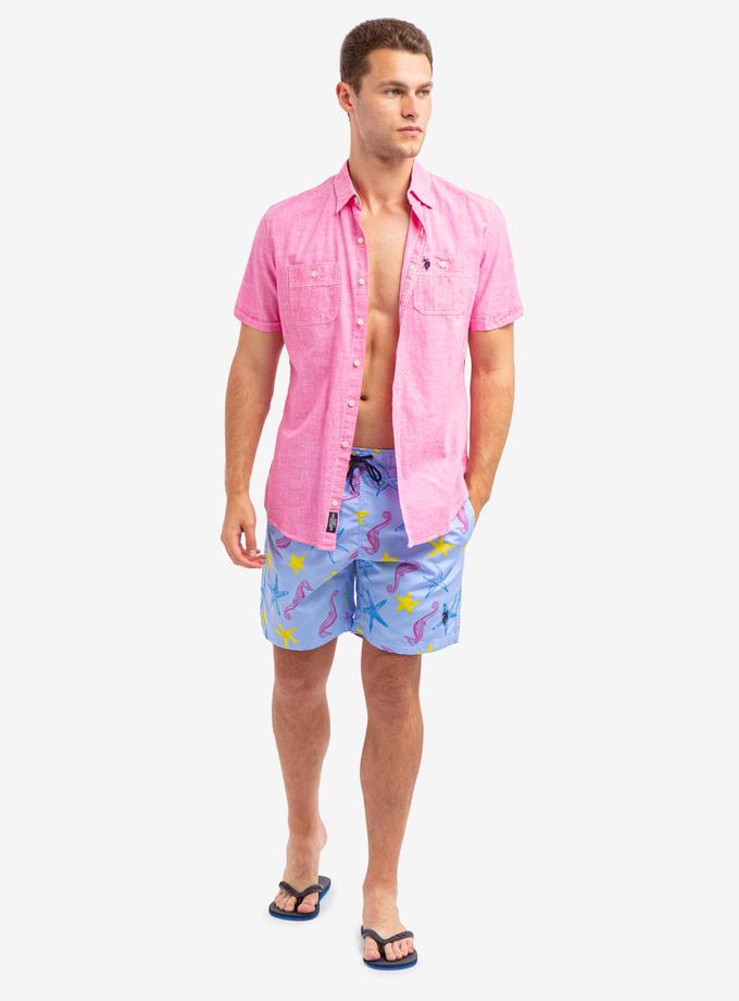 USPA 7" SEAHORSE AND STARFISH PRINT SWIM TRUNKS New Arrival