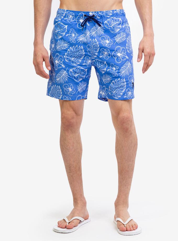 USPA 7" TROPICAL PRINT SWIM TRUNKS For Sale