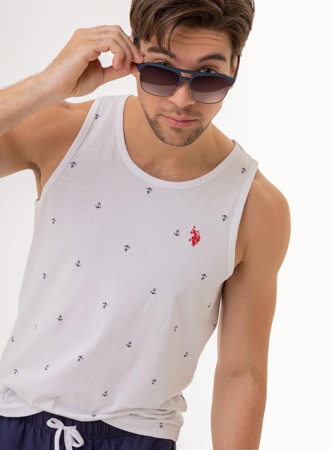 USPA ALL OVER ANCHOR PRINT JERSEY MUSCLE TANK High Quality