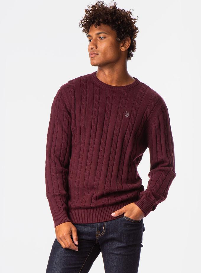 USPA ALL OVER CABLE CREW NECK SWEATER Best Buy