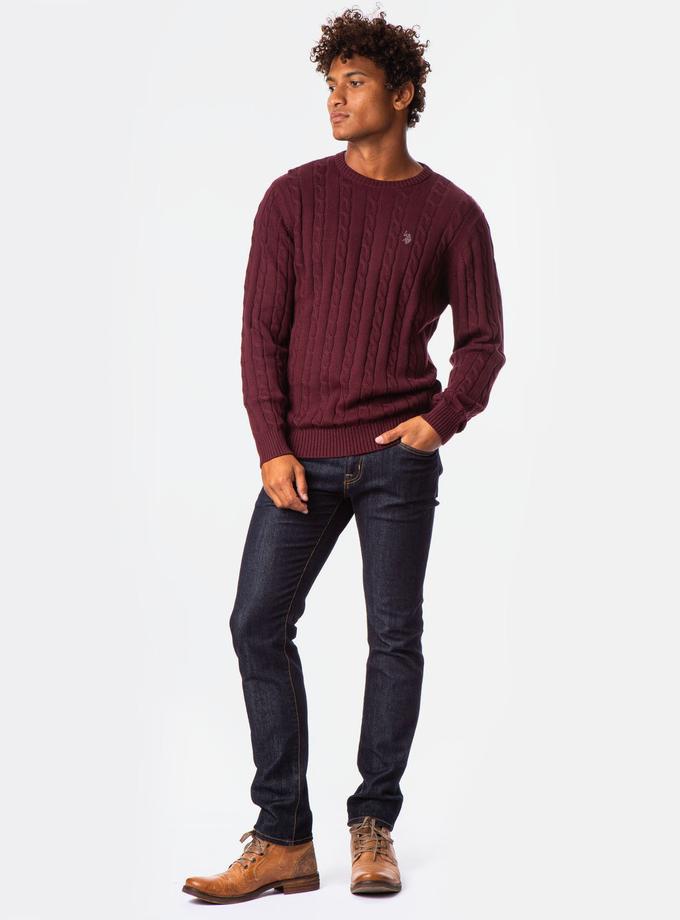 USPA ALL OVER CABLE CREW NECK SWEATER Best Buy