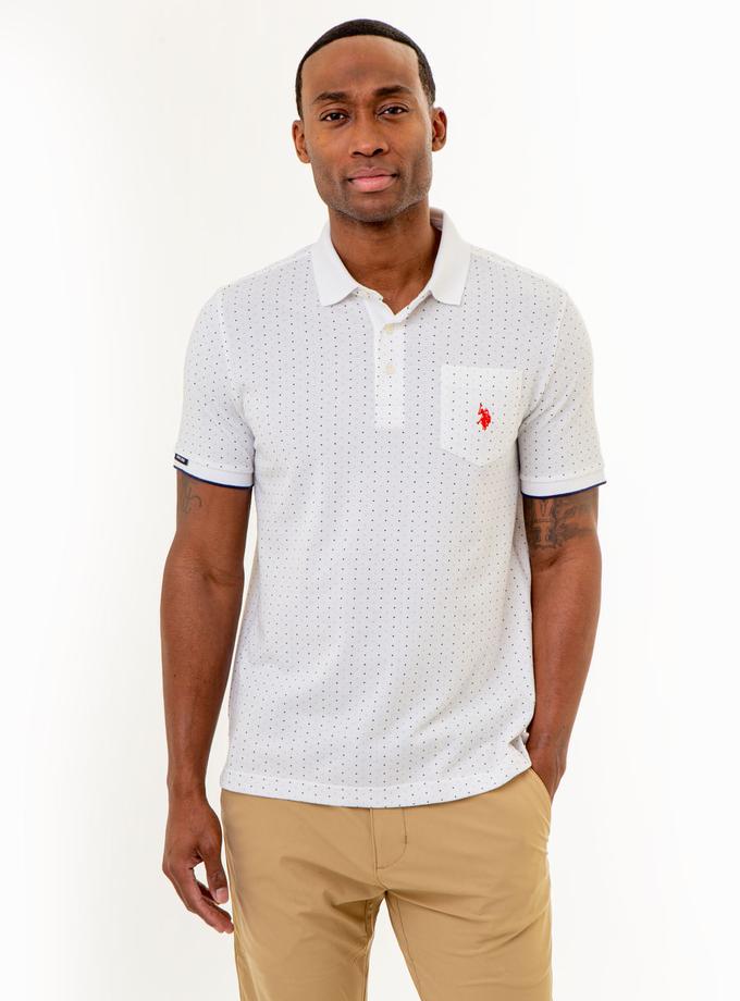 USPA ALL OVER DOUBLE MINI DOT PRINT POLO SHIRT New Arrival