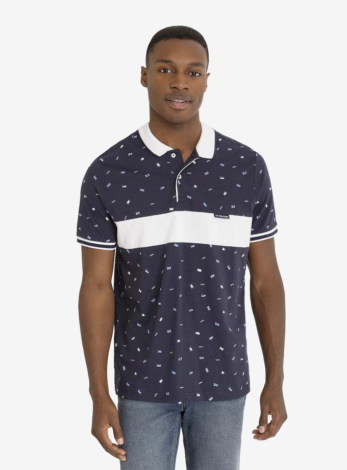 USPA ALL OVER FLAG PRINTED JERSEY POLO SHIRT For Sale