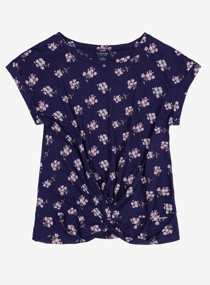 USPA ALL OVER FLORAL TWIST FRONT T-SHIRT Best Seller