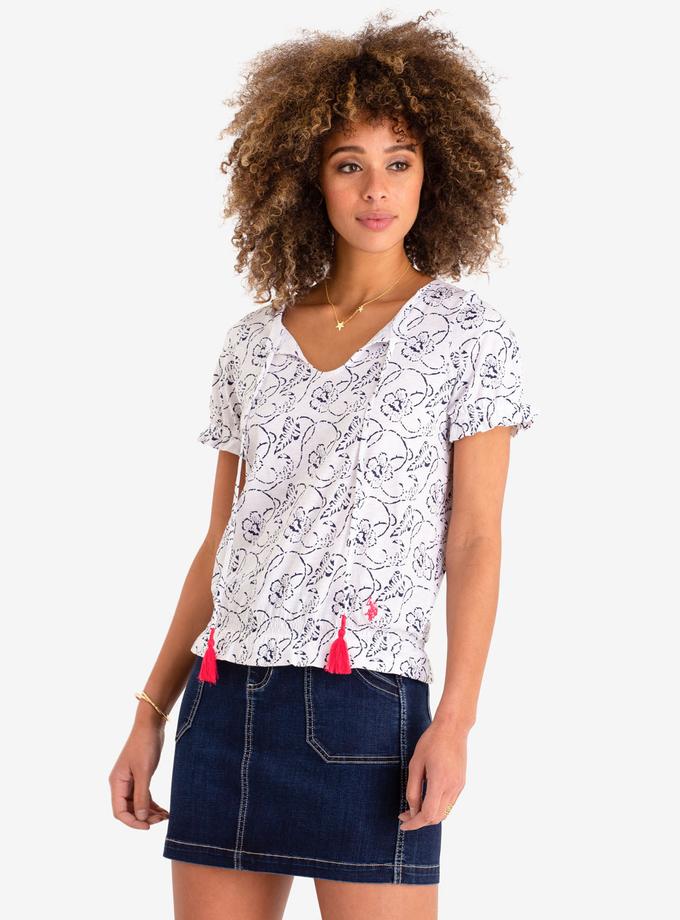 USPA ALL OVER PRINT LACE UP TOP Best Seller