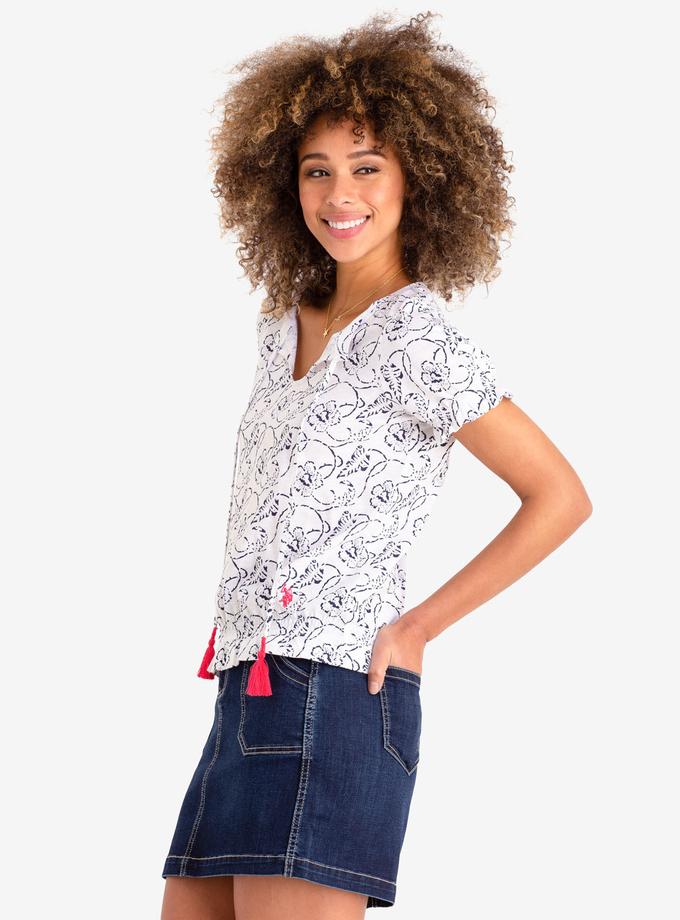 USPA ALL OVER PRINT LACE UP TOP Best Seller