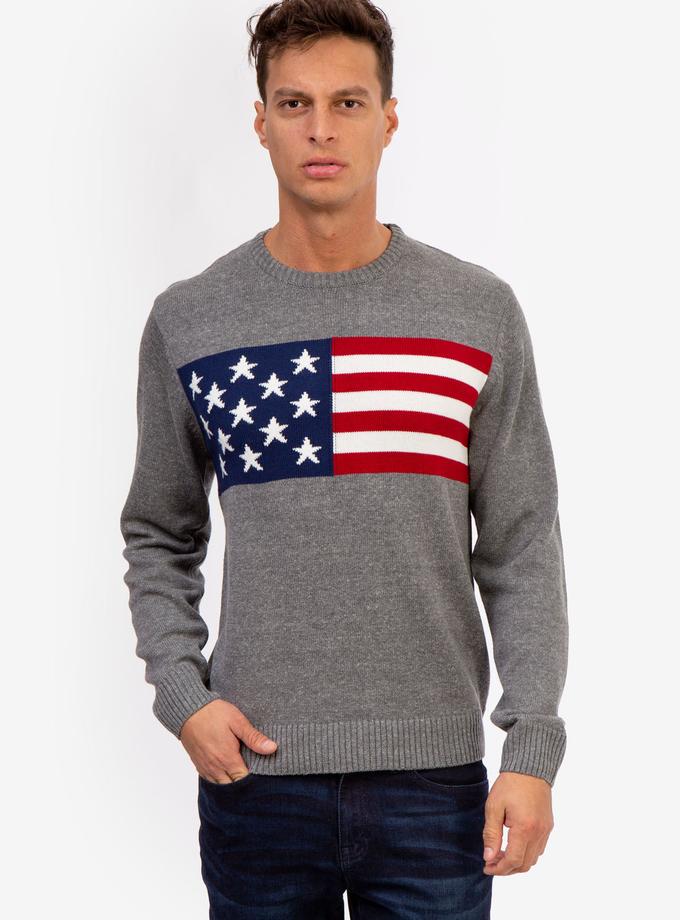 USPA AMERICAN FLAG CREW NECK SWEATER Best Seller