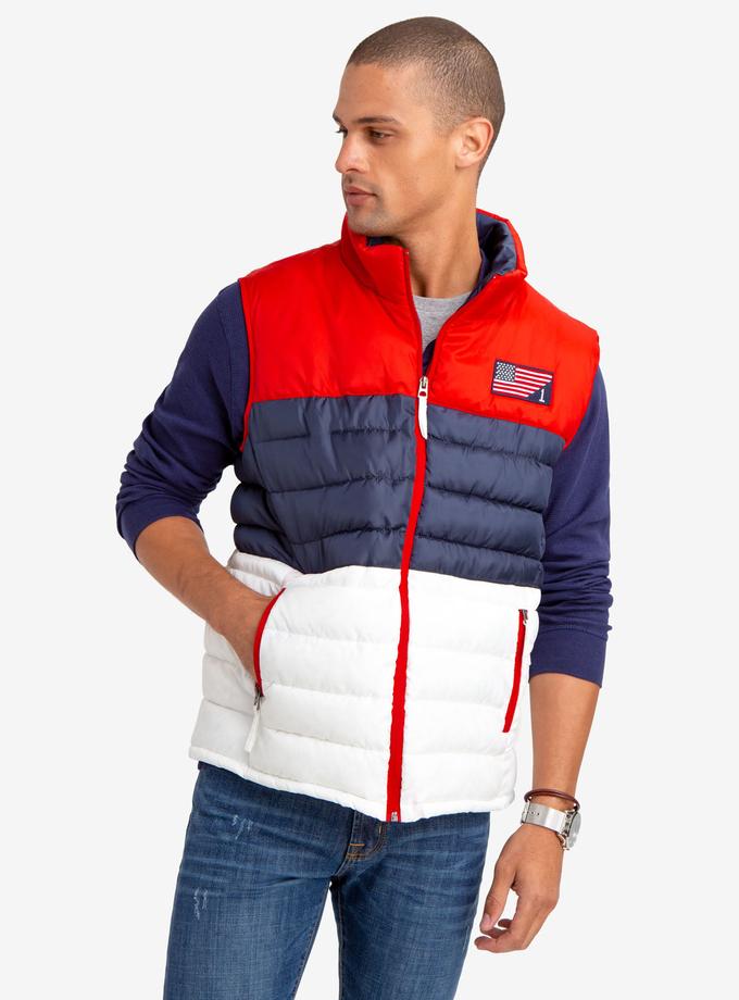 USPA AMERICAN FLAG PUFFER VEST For Sale