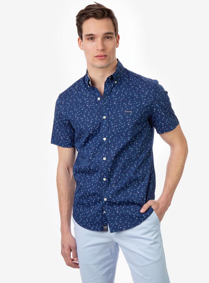 USPA BIRD PATTERN POPLIN SHORT SLEEVE SHIRT Free shipping