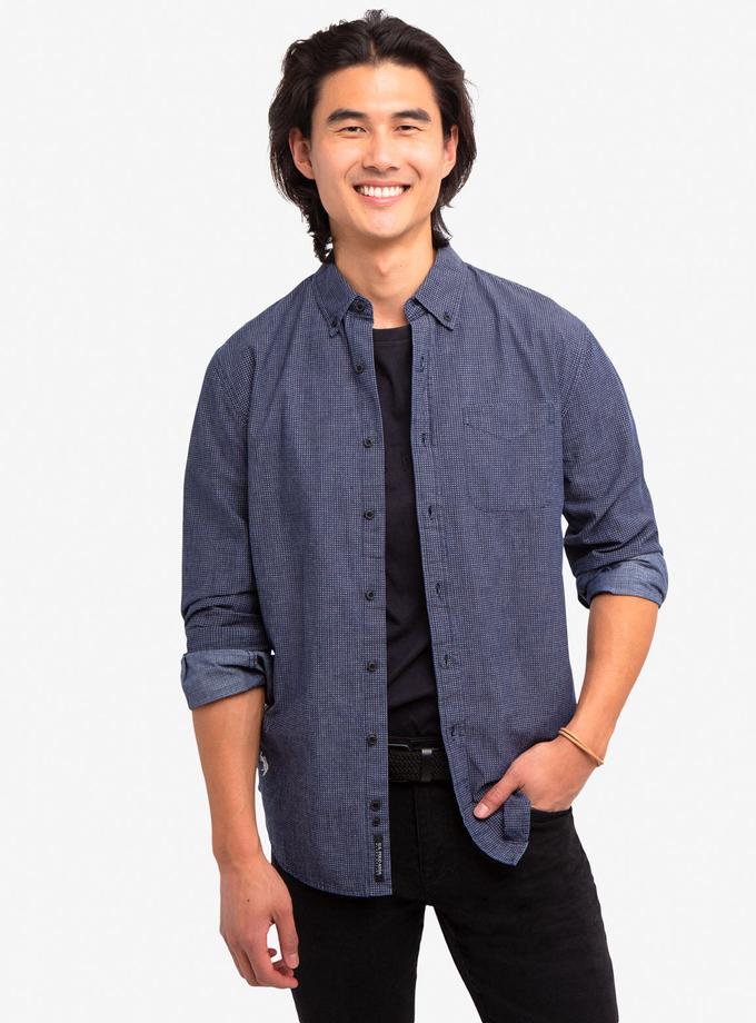 USPA BLACK MALLET CANVAS SLUB CHAMBRAY SHIRT On Sale