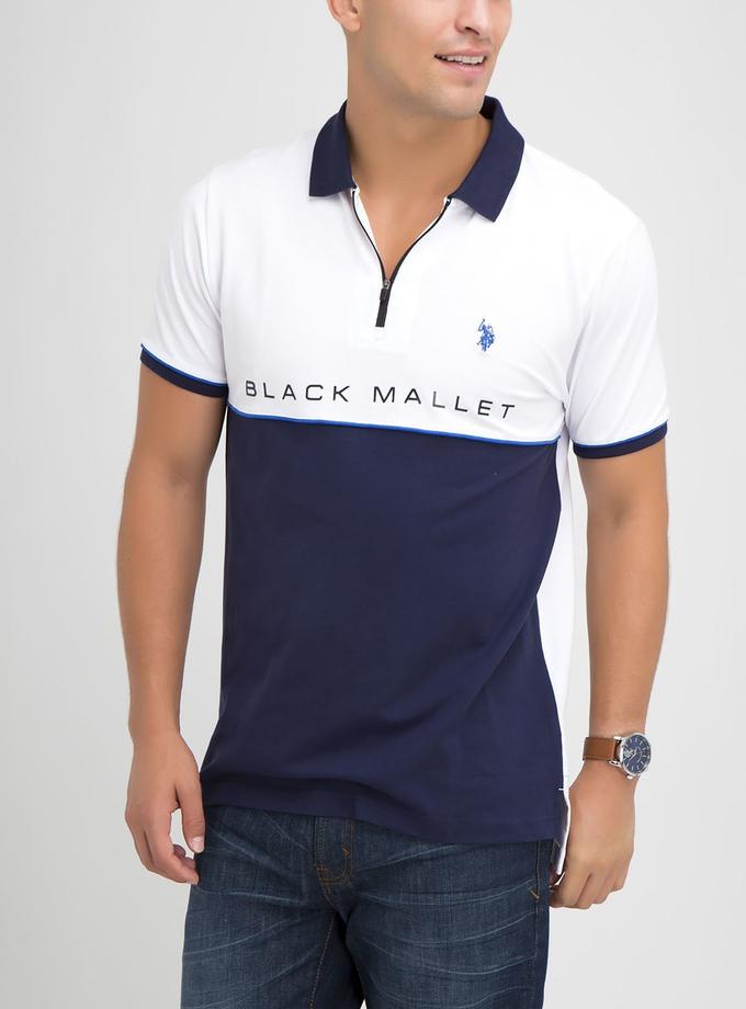 USPA BLACK MALLET COLORBLOCK POLO SHIRT Same Day Delivery