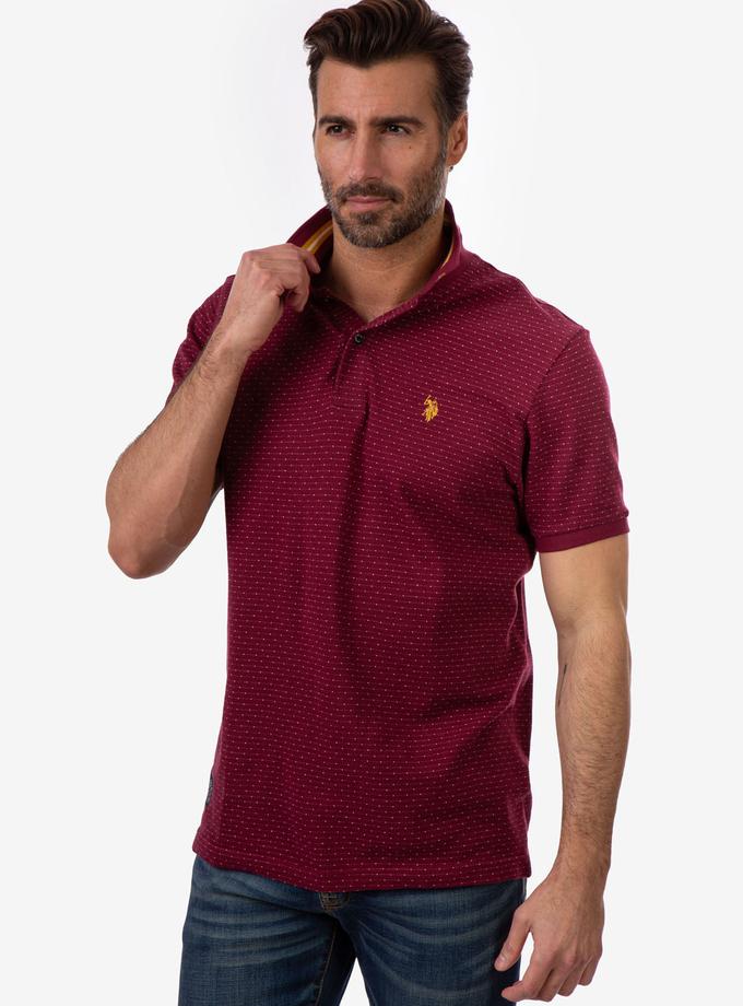 USPA BLACK MALLET JACQUARD PIQUE POLO SHIRT Best Seller