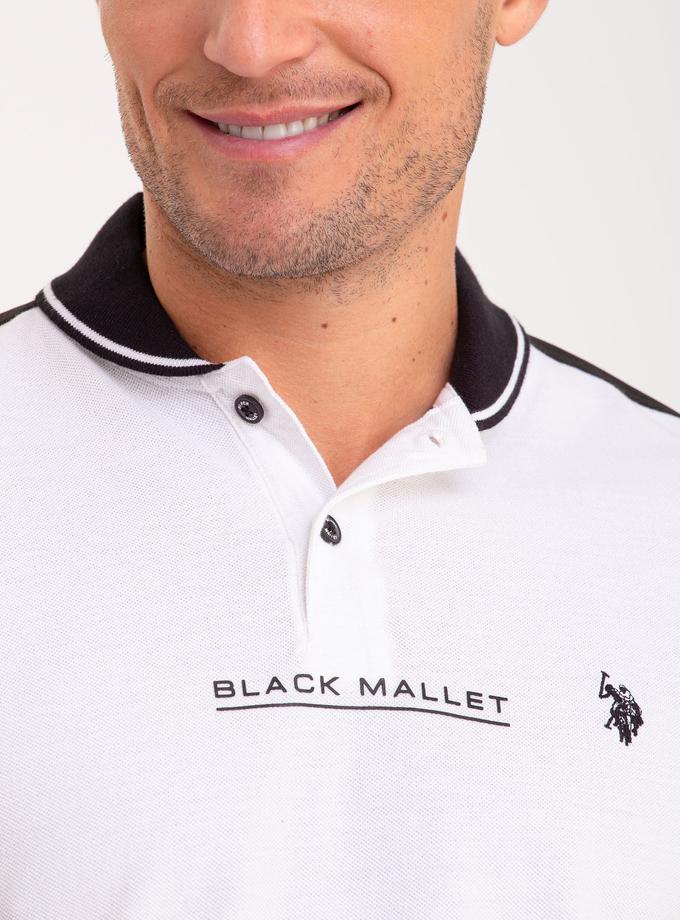 USPA BLACK MALLET SHAWL COLLAR POLO SHIRT For Sale