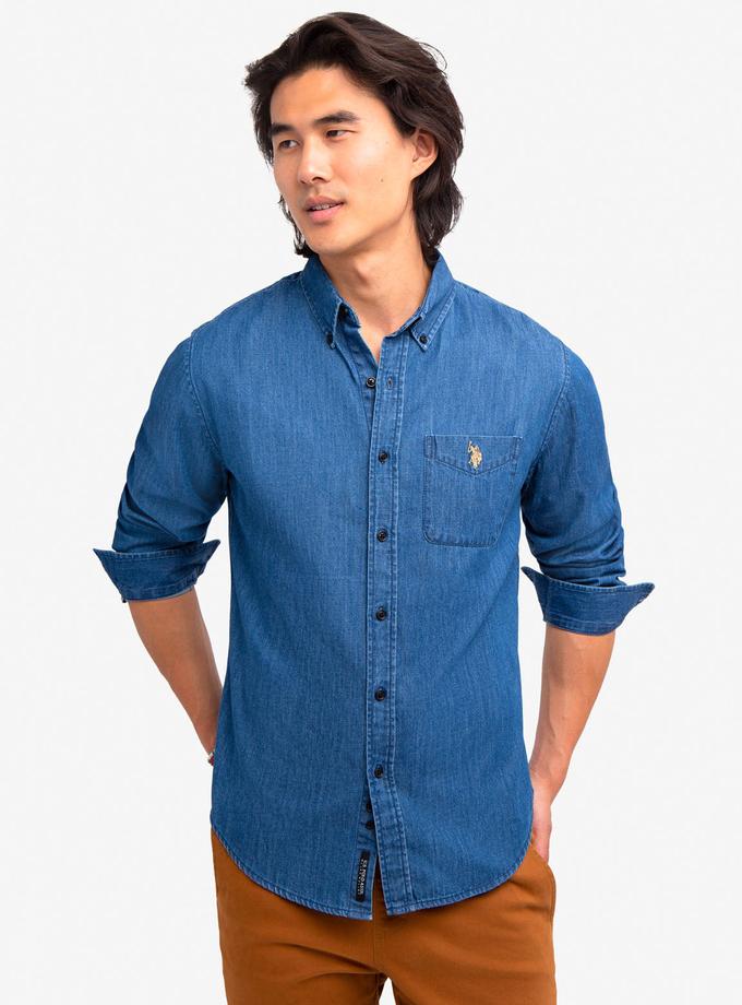 USPA BLACK MALLET SLIM FIT DENIM SHIRT Best Seller