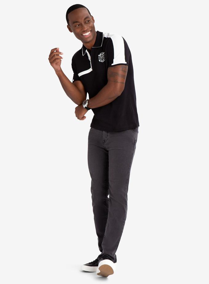 USPA BLACK MALLET SLIM FIT ZIPPER POLO SHIRT Best Buy