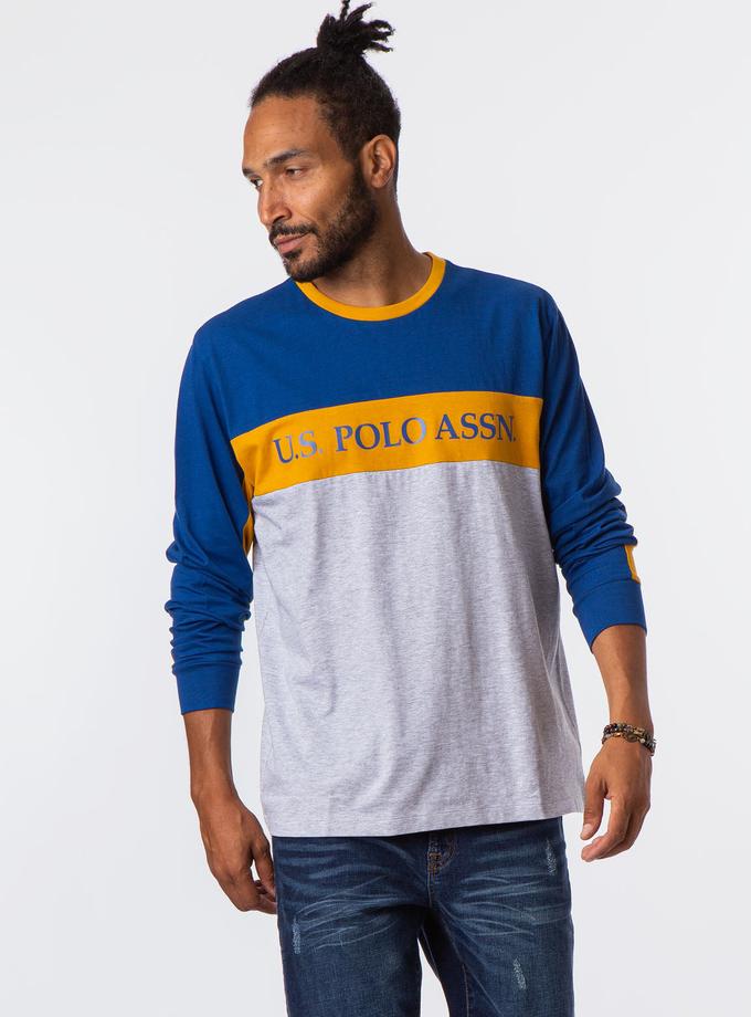 USPA BLOCKED LOGO LONG SLEEVE SHIRT High Quality