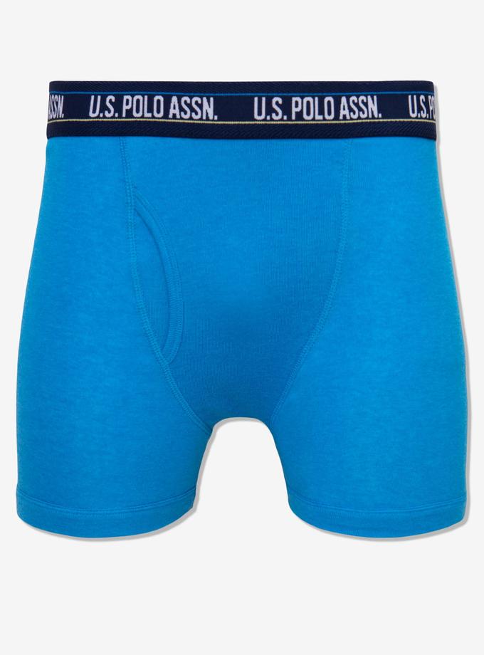 USPA Blue Collection 3PK Cotton Boxer Briefs With Fly Pouch High Quality