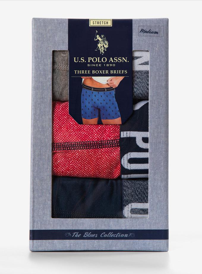 USPA Blue Collection 3PK Stretch Boxer Brief Same Day Delivery