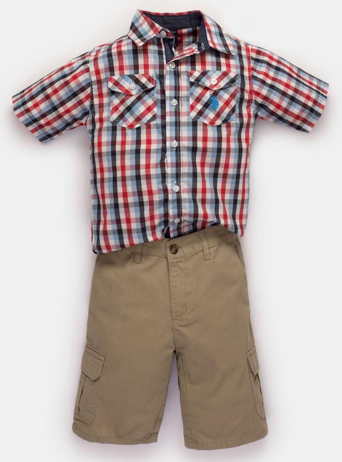 USPA BOYS 2 PIECE SET - SHIRT & CARGO SHORTS Best Seller