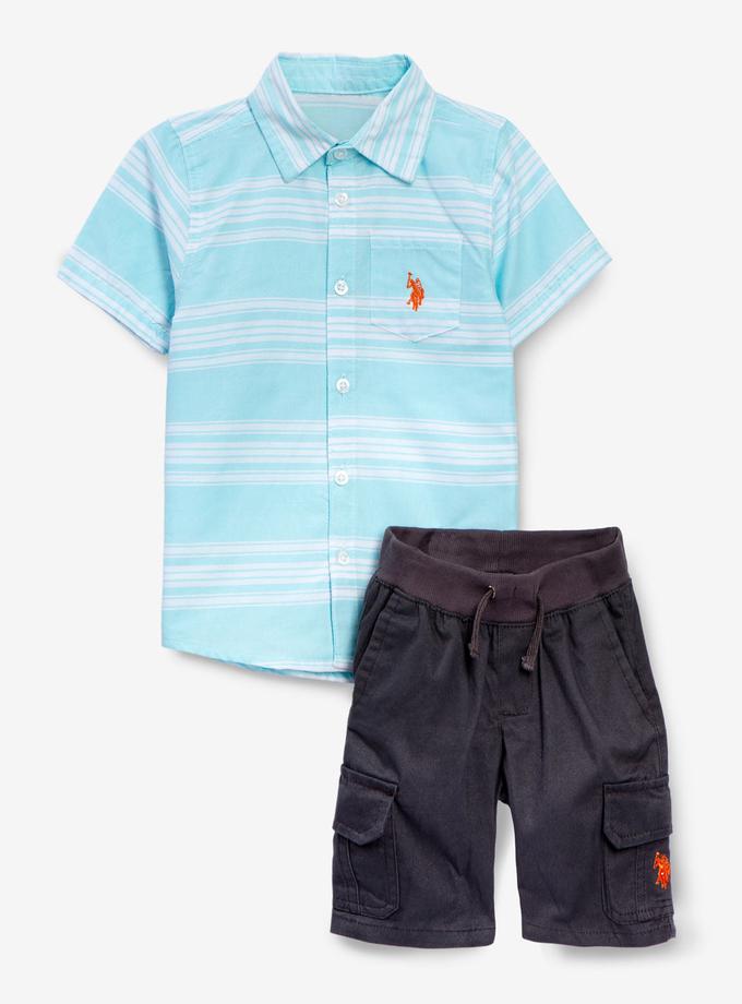 USPA BOYS 2 PIECE SET - SHIRT & SHORTS Best Seller