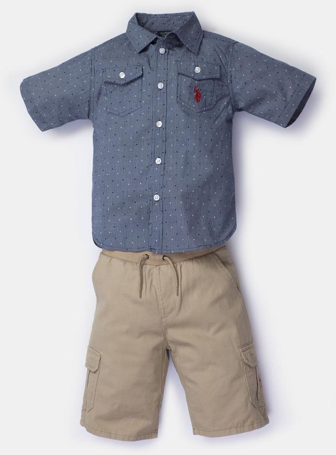 USPA BOYS 2 PIECE SET: WOVEN SHIRT & SHORTS New Arrival