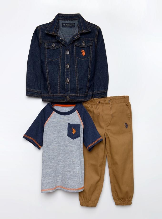 USPA BOYS 3 PIECE SET - JACKET, TEE & JOGGERS New Arrival