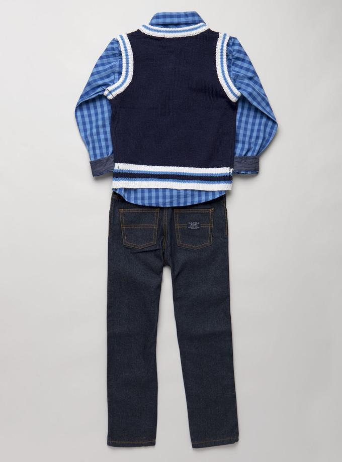 USPA BOYS 3 PIECE SET: VEST, SHIRT & JEANS For Sale