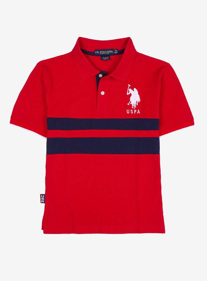 USPA BOYS CHEST STRIPE POLO SHIRT Free shipping