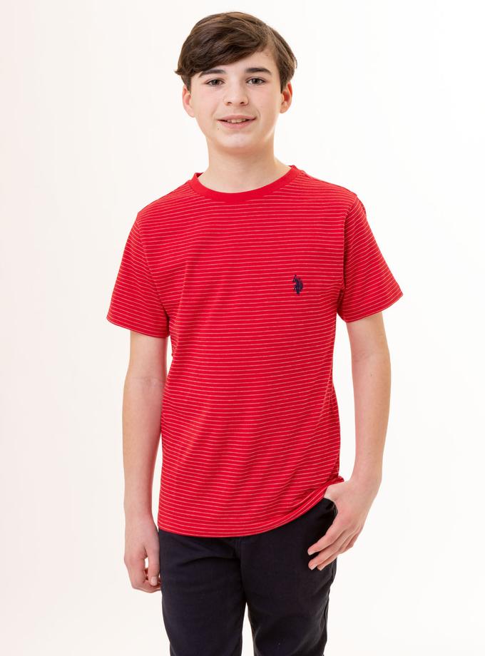 USPA BOYS DASH STRIPE CREW NECK T-SHIRT Free shipping