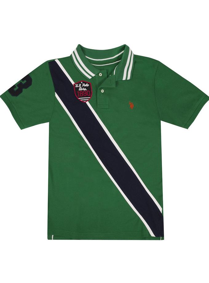 USPA Boys Diagonal Stripe Polo Shirt High Quality