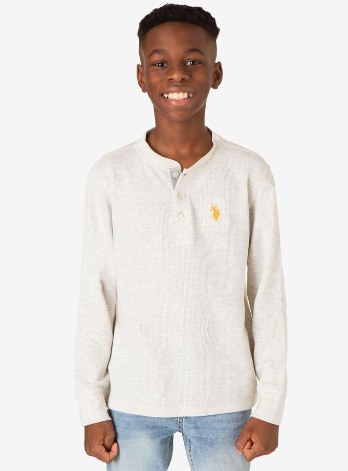 USPA BOYS LONG SLEEVE THERMAL HENLEY Best Price