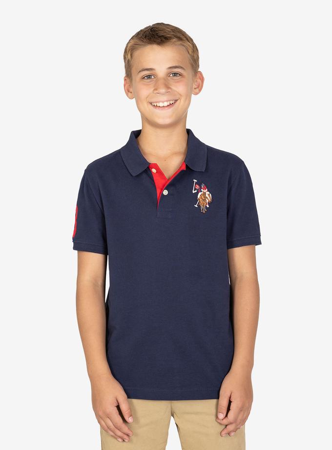 USPA BOYS MULTI COLOR LOGO SOLID PIQUE POLO SHIRT Best Seller