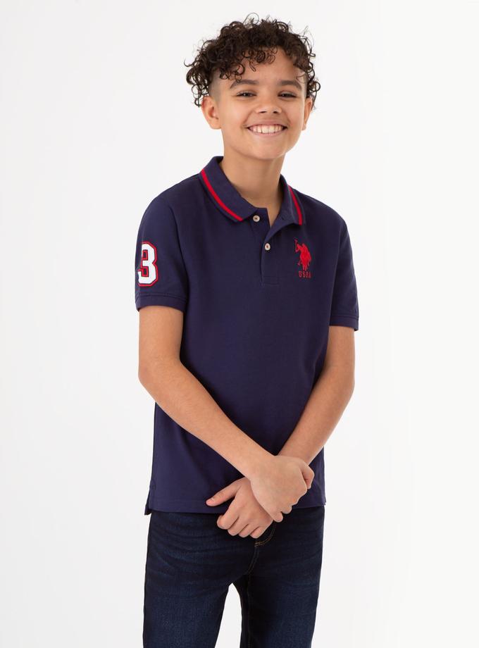 USPA BOYS PIQUE SOLID POLO SHIRT For Sale