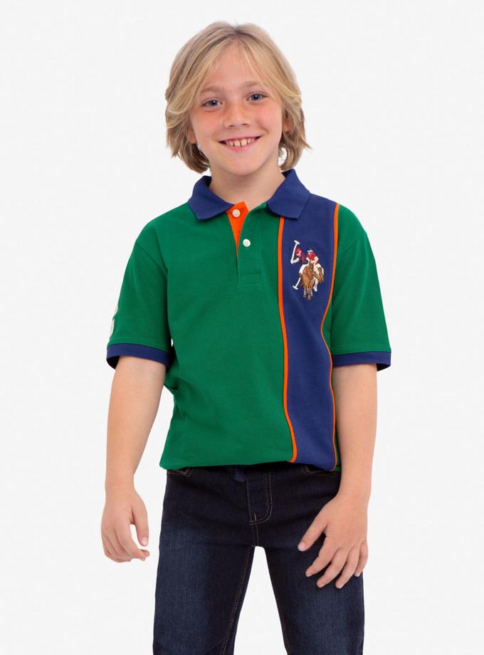 USPA BOYS PIQUE VERTICAL COLORBLOCK POLO SHIRT Free shipping