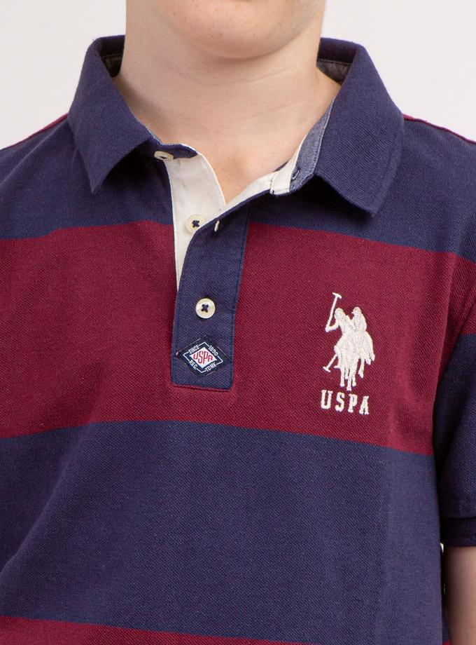 USPA BOYS RUGBY STRIPE POLO SHIRT Same Day Delivery