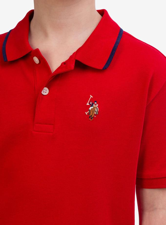 USPA BOYS SOLID INTERLOCK POLO SHIRT Best Price